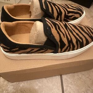 UGG Tan and Black Zebra Print Sneakers